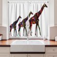 thumbnail image 2 of Ambesonne Zoo Kitchen Curtains, Giraffes, 55"x39", Multicolor, 2 of 3