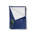 thumbnail image 2 of Fiji Soft Flannel Fleece Throw Blanket, Exotic Beach with Long Coconut Trees over the Lagoon, Cozy Plush for Indoor and Outdoor Use, 50" x 70", Night Blue Turquouise, by Ambesonne, 2 of 5