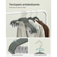thumbnail image 5 of SONGMICS Perchas para Pantalones, 30 Perchas de Terciopelo, 42.5 cm de Largo, con Clips Ajustables, Antideslizantes, Gris, 5 of 5