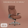thumbnail image 3 of Shaq Tarvos Premium Ergonomic Big & Tall Office Chair, PureSoft Upholstery with Height Adjustable and Flip-Up Arms, Cognac Brown, 3 of 14