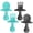 Teal/Gray, variant on Grabease Baby Feeding Utensils Set - Infant and Baby Fork and Weaning Spoon for Ages 1-11 Months, BPAs and Phthalate-Free Cutlery, 2 Sets, Blush and Lavender