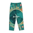 thumbnail image 4 of Disketp Around The Planet Print Women'S Comfy Pajama Pants Casual Drawstring Palazzo Lounge Wide Leg Pants, 4 of 9