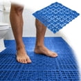 thumbnail image 1 of Self-Draining Interlocking Non Slip Bath Mat, Modular Bathroom Floor Tiles for Shower Wet Area Use(Blue,30x30 cm / 12x12 in), 1 of 6