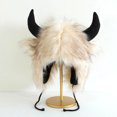 thumbnail image 3 of Wutalume Women's Funny Cow Head Plush Lei Feng Hat with Ear Flaps, Windproof and Cold Proof Winter Hat for Cycling and Outdoor Fun,Beige, 3 of 4