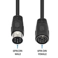 thumbnail image 4 of DIN 6 PIN Extension Cable, 6 PIN DIN Male to Female Plug AV Adapter Audio Socket for Digital Audio Devices, Black 4.5 ft., 4 of 5