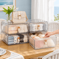 Stackable Bra Storage Solution Clear-1 Cell-1 Pack Underwear Drawer Organizer Stackable Closet Storage ...