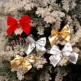 thumbnail image 3 of Lazo pequeño Flocado de cartón para decoración del hogar, adornos colgantes de árbol de Navidad, pajarita 3D, venta al por mayor, 12 piezas, 2023, 3 of 4