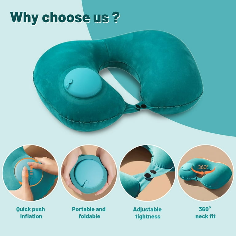 AGCAN Inflatable Neck Pillow, Blow Up Travel Pillow for Airplane