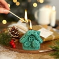 thumbnail image 4 of YIKA Christmas Warm Cottage Shape Scented Candle Christmas Gift Souvenir Christmas Decoration Green, 4 of 6
