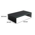 thumbnail image 5 of Benjara Namo 55" Coffee Table- Tempered Glass Top- Slatted Black Metal Frame, 5 of 6