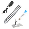 thumbnail image 1 of Las especificaciones de la caja son 15 * 10 * 3 cm, peso 85 g [Plata] Soldador de batería de 5 V Soldador de carga portátil inalámbrico Interfaz 510 Cabezal de soldador Herramienta de reparación de, 1 of 8