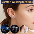 thumbnail image 2 of Silver Replacement Screw Earring Backs Secure for Diamond Studs, 3 Pairs 18K Gold Hypoallergenic Screwbacks Locking for Threaded Post 0.032'', 2 of 5
