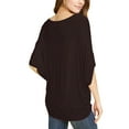 thumbnail image 4 of Made by Johnny Women's Scoop Neck Half Sleeve Batwing Dolman Top XXXL BROWN, 4 of 6
