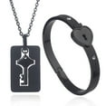 thumbnail image 1 of Valentine's Necklace and Bracelet Set Lock & Key Matching Jewelry Set for Couple, 1 of 8