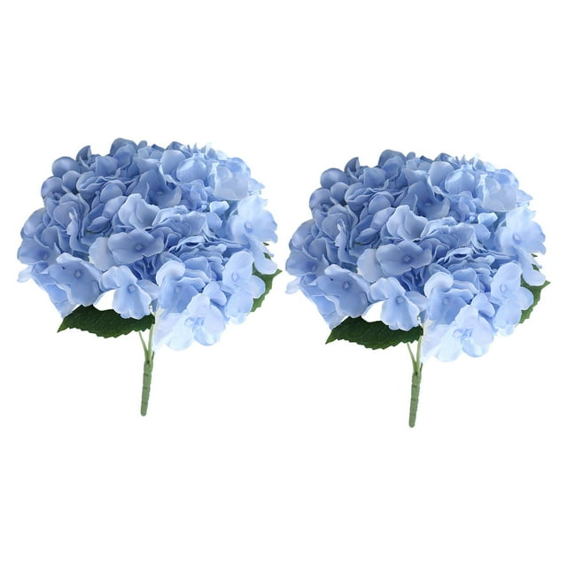 Ramo de flores de 2 piezas, arreglos florales de hortensias artificiales realistas Azul