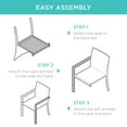 thumbnail image 6 of Best Choice Products Set of 2 Wicker Chairs, Stackable Outdoor Dining Furniture w/ Armrests - Taupe, 6 of 7