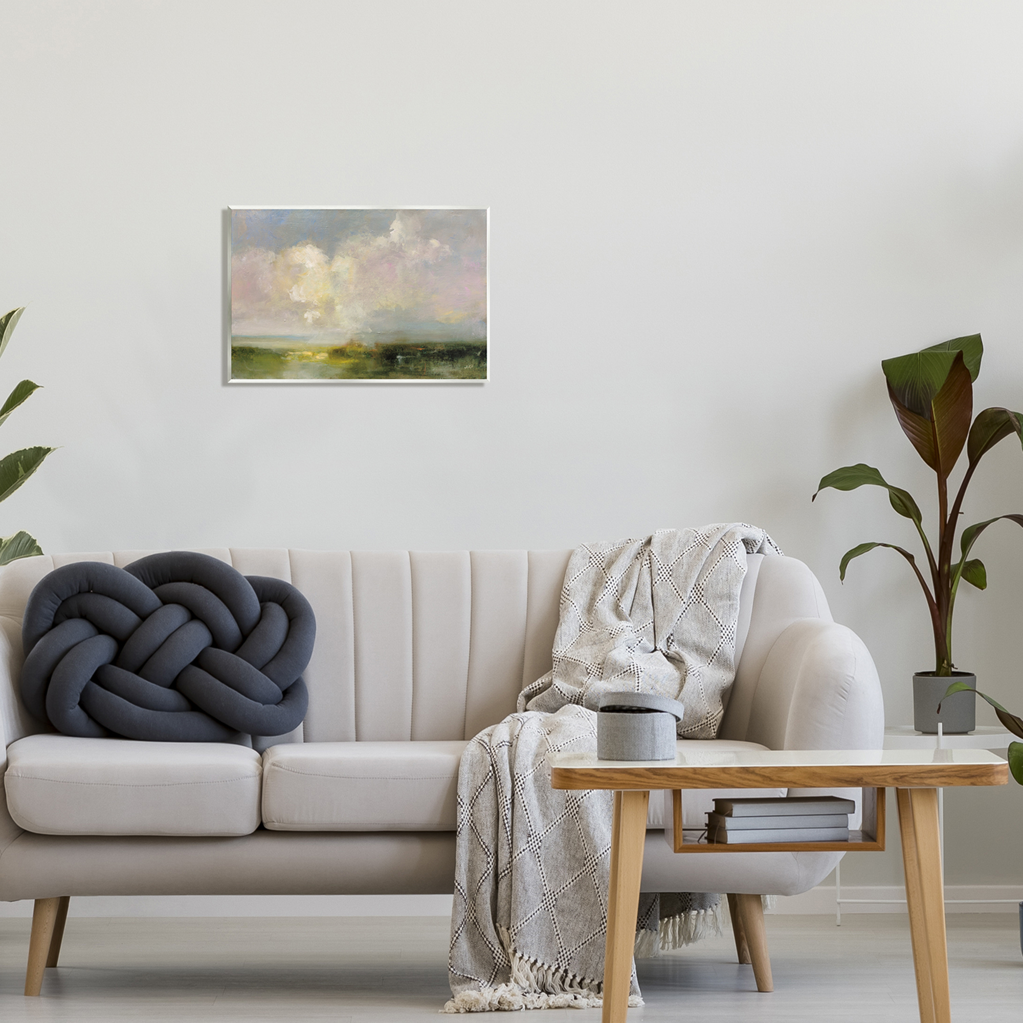 Stupell Industries Abstract Clouds Painting Landscape Painting Unframed Art Print Wall Art, 19 x 13