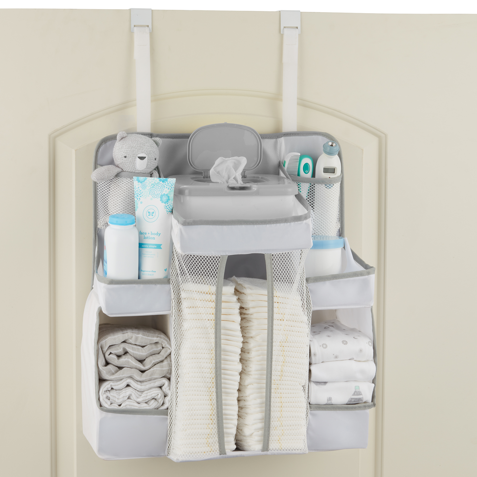L.A. Baby Diaper Caddy and Nursery Organizer, White photo 6