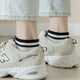 thumbnail image 3 of Calcetines de mujer a rayas simples otoño fino otoño ins calcetines de moda calcetines de algodón transpirables de celebridades de Internet a juego, 3 of 5