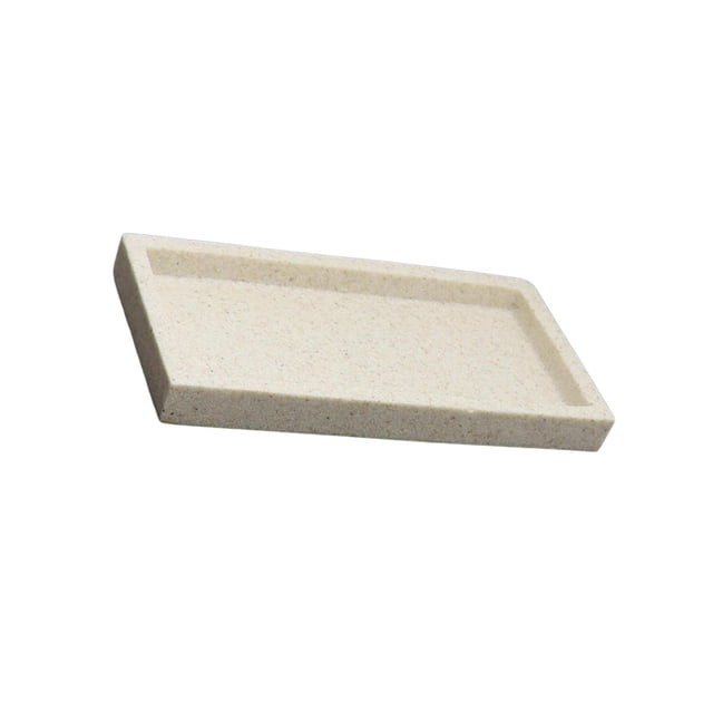 Decodeary Vanity Tray Desktop Organizer Tealight Plate for Countertop Hotel Decor Stone Gray