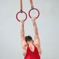 thumbnail image 3 of BESTYASH 2Pcs Portable Gymnastics Rings for Indoor and Outdoor Use Red Color, 3 of 5