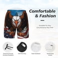 thumbnail image 3 of Yiaed Cartoon Bald Eagle USA Print Mens Swim Trunks Bathing Suit Compression Liner Beach Swim Shorts Swimwear Quick Dry Zipper Pocket No-Chafing Board Short-3X-Large, 3 of 6