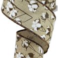 thumbnail image 4 of Craig Bachman 2.5" Cotton Pod Ribbon: Natural Beige & White (10 Yards) Craft Floral Arrangement Gift Wrapping Wired Edge Ribbon, 4 of 4