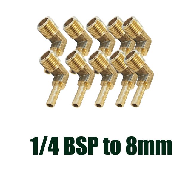Adaptador de de conector de de acoplamiento de de latón mm, rosca BSP de 1/4 "( Cola Manguera de codo macho