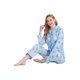 thumbnail image 2 of Conjunto de Pijama y Ropa de Descanso de Algodón para Mujer, Top de Manga Larga con Botones y Pantalones con Cintura Elástica y Cordón, Pijamas Suaves y Cómodos de Largo Completo para Mujer, Perro Az, 2 of 7