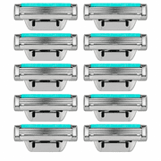 NEW Harry's Plus Razor Refills Only - 10 Razor Blade Cartridges -Bulk- Compact Cartridge Design for Precise Control - Shaving for Men