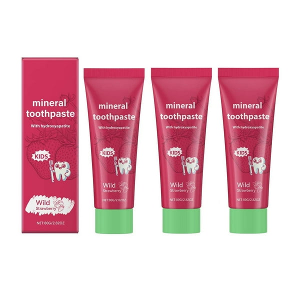 Pisexur Belleza Maquillaje Pasta dental para niños con sabor a fresa. Limpia los dientes. Manchas amarillas. Protege la cavidad bucal. Pasta dental para niños.para mujeres y hombres