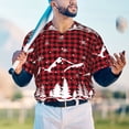 thumbnail image 6 of Balery Christmas Tree Buffalo Plaid Baseball Jersey for Men Casual Button Down Shirts Short Sleeve Active Team Sports Uniform-Medium, 6 of 9