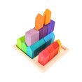 thumbnail image 4 of Juguete educativo para niños y niñas: juego de construcción de madera de tilo, bloques de madera apilables para casas, 4 of 8
