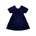 thumbnail image 5 of Wonder Nation Toddler Girls Tiered Velvet Dress with Puff Sleeves, Sizes 12M-5T, 5 of 9