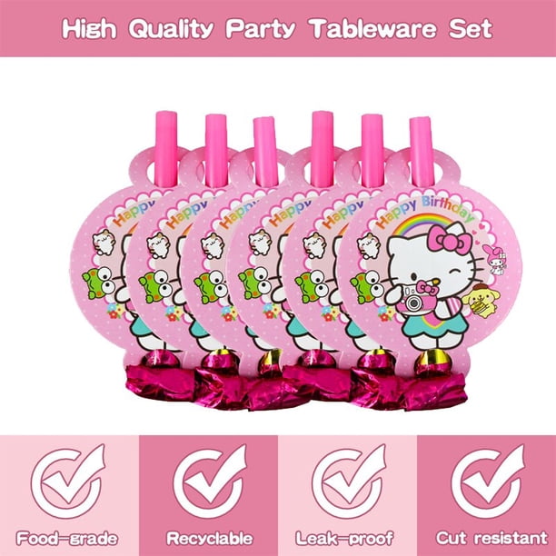 Mantel de Hello Kitty para fiestas, suministros para mesa, tazas, platos, juguete, decoraciones de feliz cumpleaños, artículos de envío gratis
