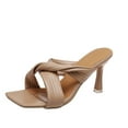 thumbnail image 2 of Sandalias de tacón alto para mujer, para ocio, vacaciones, cabeza cuadrada, plisadas, cruzadas Wmkox8yii ytu2586, 2 of 9