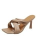 thumbnail image 2 of Sandalias de tacón alto para mujer, para ocio, vacaciones, cabeza cuadrada, plisadas, cruzadas Wmkox8yii ytu2584, 2 of 9