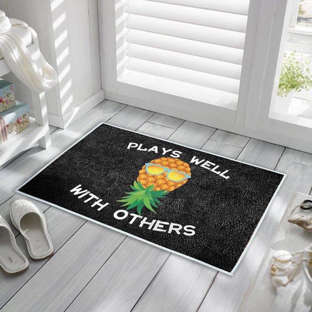 Alfombra de suelo de estilo americano estilo piña, alfombra de baño para cocina, alfombrilla antideslizante para el hogar, alfombrilla absorbente para puerta Wmkox1009yii hfskjfh1002