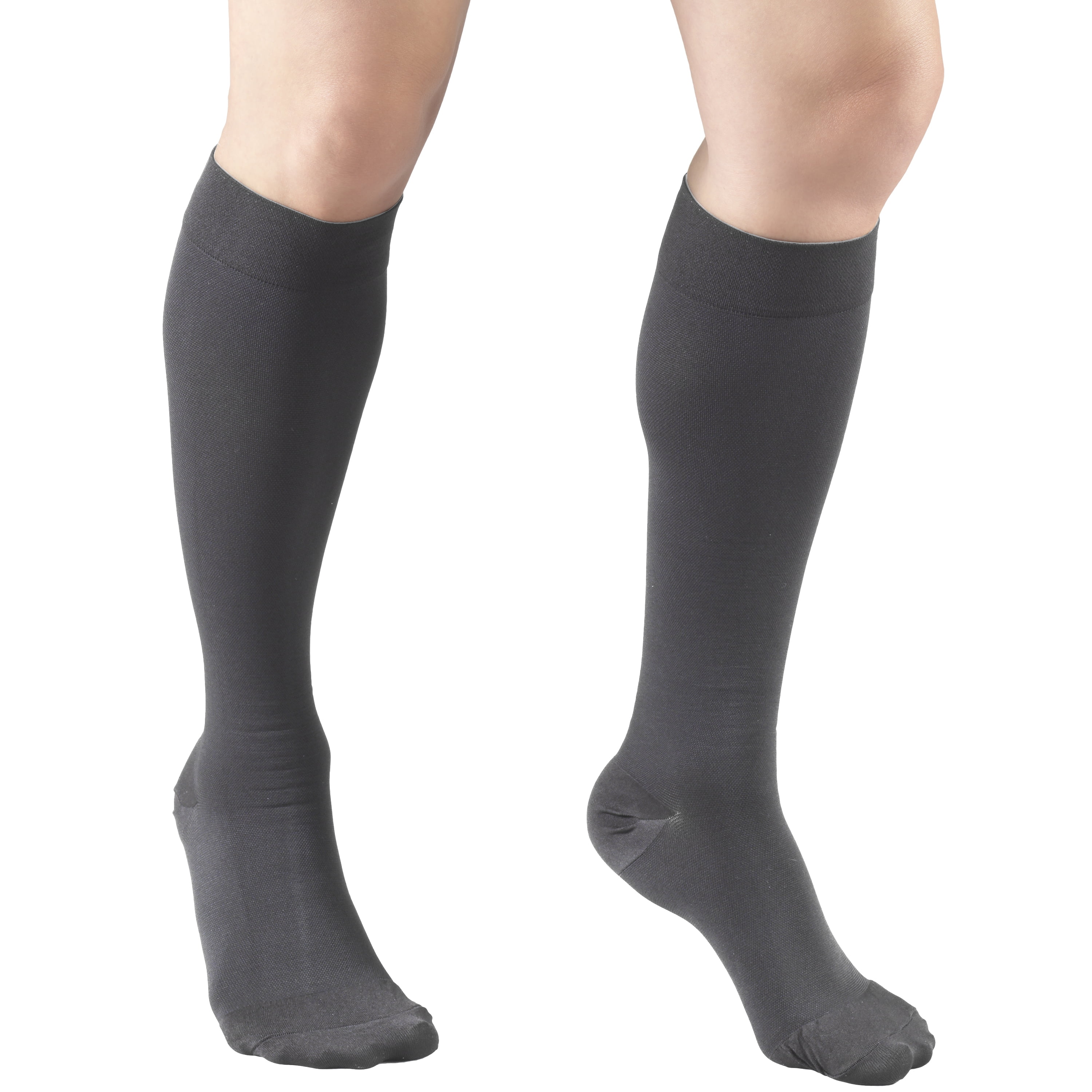 Truform Knee High Stockings Closed Toe 20 30 Mmhg Gray Large