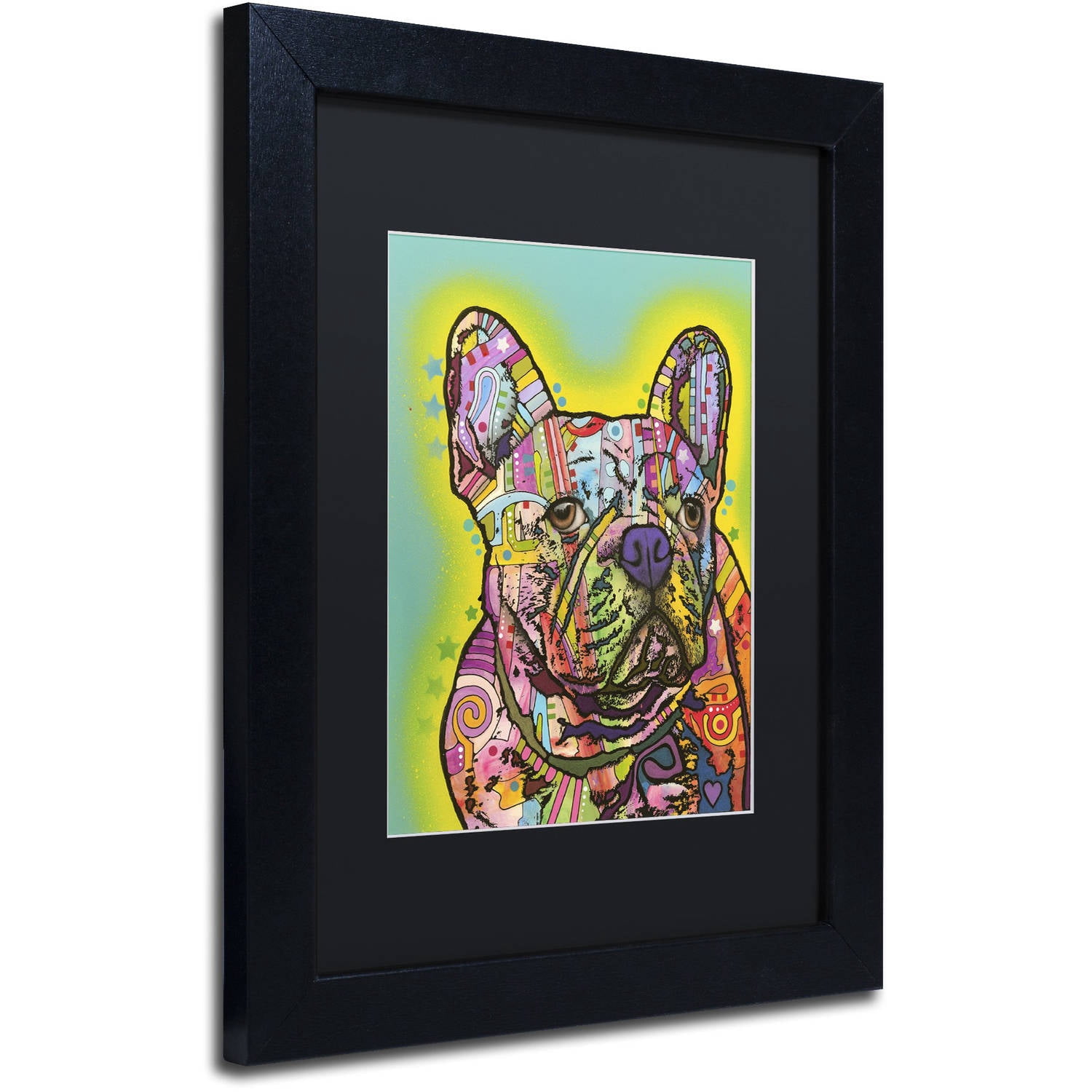 Trademark Fine Art "French Bulldog III" Canvas Art by Dean Russo, Black Matte, Black Frame