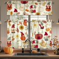 thumbnail image 4 of Fall Thanksgiving Kitchen Curtains Valances and Tiers 3 Piece Set,Gnome Pumpkin Maple Leaves Farmhouse Cute Rod Pocket Kitchen Cafe Curtain Over Sink Window for Autumn Decor 36 Inch, 4 of 6