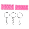 thumbnail image 3 of Toyvian 2Pcs Pink Silicone Mother's Day Keychain Molds for DIY Epoxy Key Ring Craft, 3 of 6