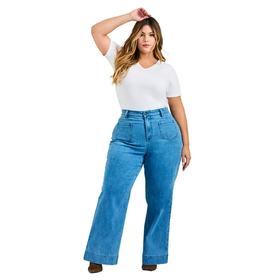 Avenue Women's Plus Size Emma Wide Leg Jean