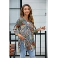 thumbnail image 4 of ENMAIN 3/4 Sleeve Shirts for Womens Plus Size Tunic Tops Dressy Top Loose Fit Leopard T-Shirts M, 4 of 8