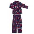 thumbnail image 2 of Women's Fleece 2 Piece Sleepwear Button Up Drawstring Waist Pajama Set (Navy Rose, XL), 2 of 2