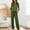 Army Green, variant on FEIIBMOYRIA Women's Casual Pajmas Sets Round Neck Cuffed Three Quarter Sleeves Topss with Elastic Waist Straight Pants Basic Pajmas Solid Color Versatile Comfortable Relaxed Fit Sleepwear