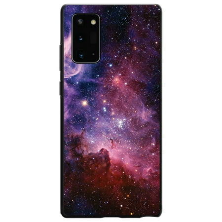 DistinctInk Case for Samsung Galaxy Note 20 (6.7" Screen) - Custom Ultra Slim Thin Hard Black Plastic Cover - Purple Pink Carina Nebula - Show Your Love of Astronomy