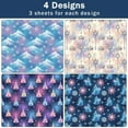 thumbnail image 5 of 12 Sheet Winter Snowflake Wrapping Paper Blue And Purple Snowflake Winter Wonderland Gift Wrap Paper For DIY Crafts Gift Packing Birthday Party, 19.7 X 27.6 Inch, 5 of 9