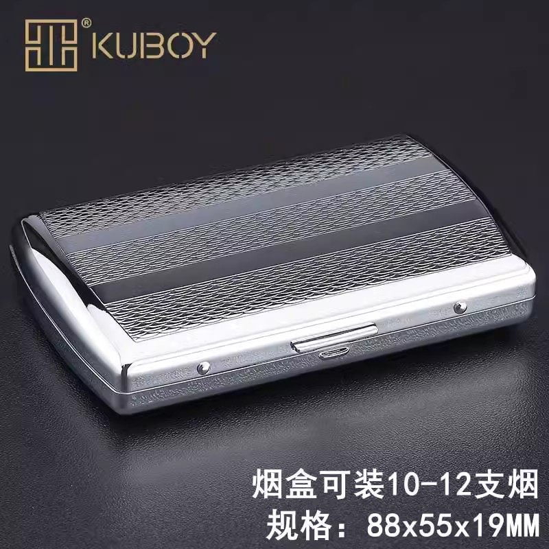 kuboy cigarette case KUBOY Premium Brass Cigarette Case - Holds 16 pcs of 84mm Thick Cigarettes  Portable & Stylish Cigarette Storage Box