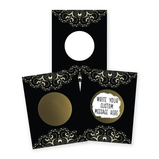 Blank Make Your Own DIY Scratch Off ScratchNotes 20 Pack Note cards & Stickers Teacher Rewards Bridal Wedding Shower Vintage Lace My Scratch Offs